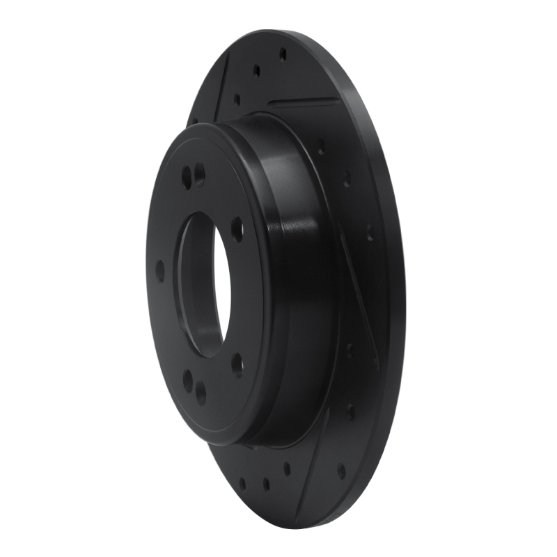 Hyundai Kona Brake Rotor (1) - Rear Left - R1 Concepts - Drilled & Slotted - Black - `11-`25